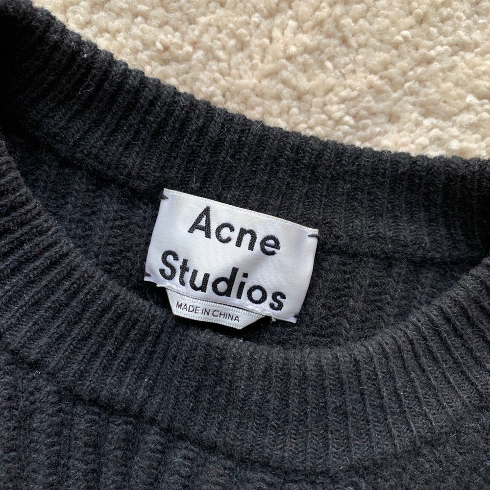 Acne Studios Java Cropped Ribbed Wool Sweater S - Picture 6 of 8